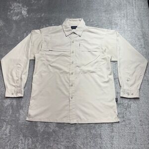 Patagonia Fishing Shirt Mens Small Tan Good Long Sleeve Ripstop 54251S6